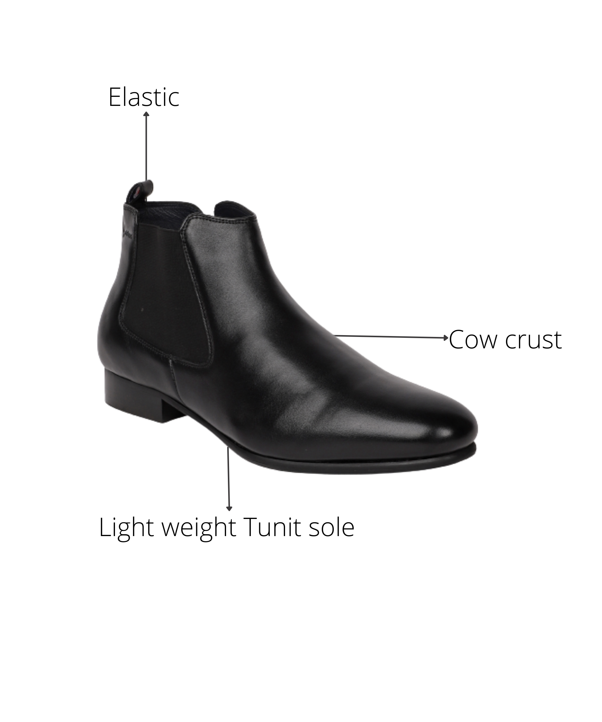 Black leather sales boots mens india
